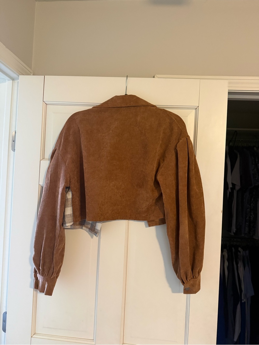 Corduroy Plaid Panel Jacket - Picture 2 of 2
